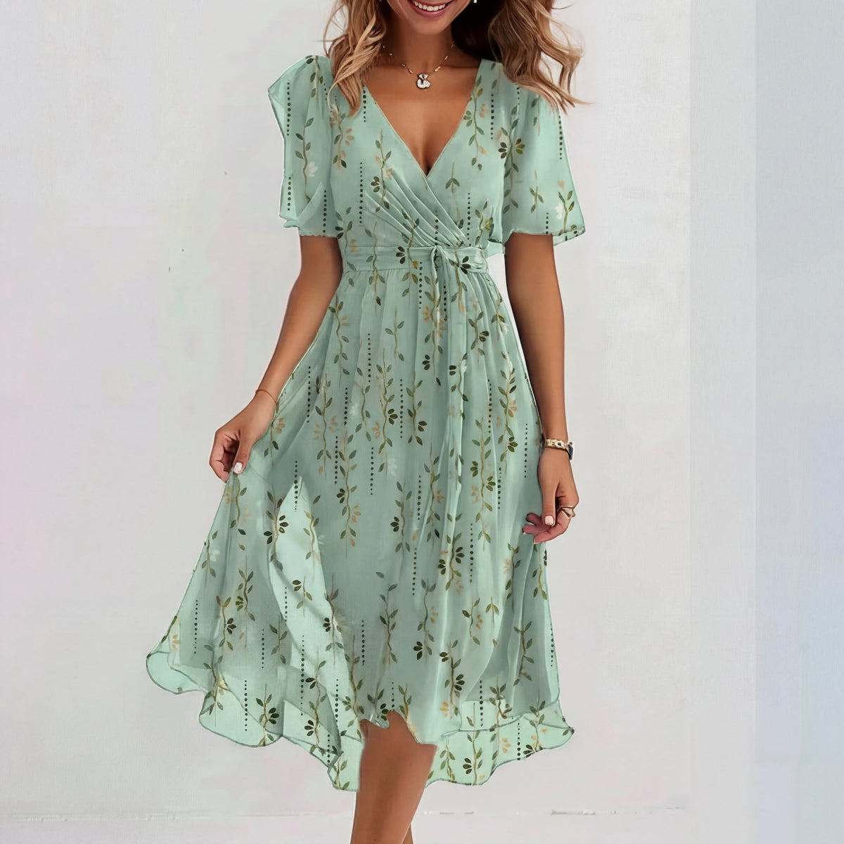 Fiona - Vestito midi speciale a maniche corte
