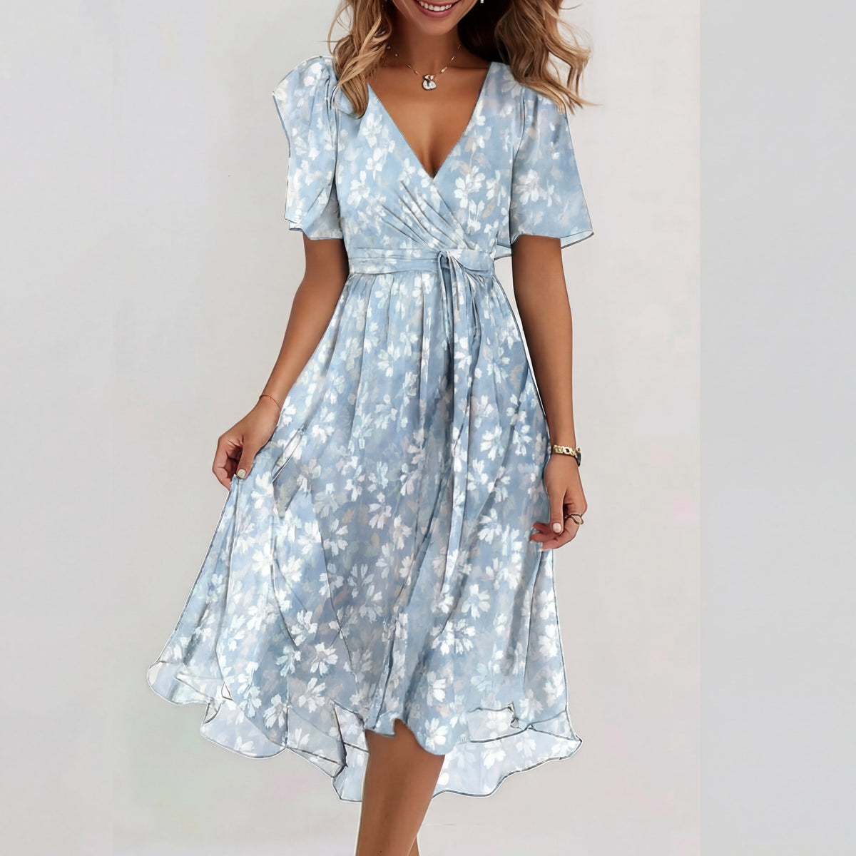 Fiona - Vestito midi speciale a maniche corte