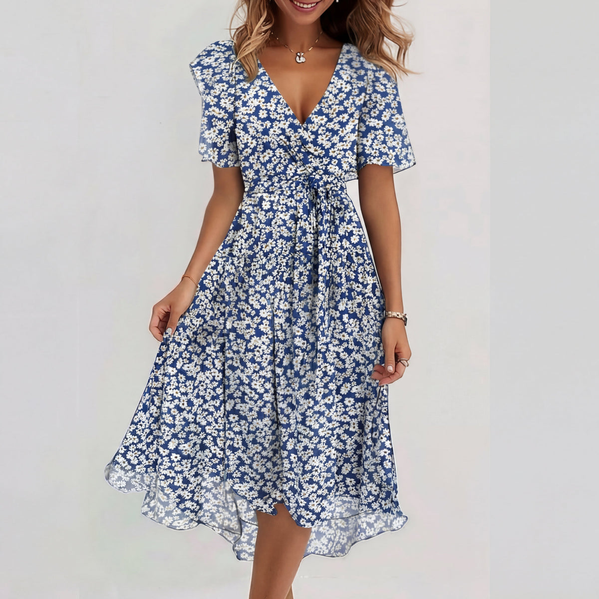 Fiona - Vestito midi speciale a maniche corte