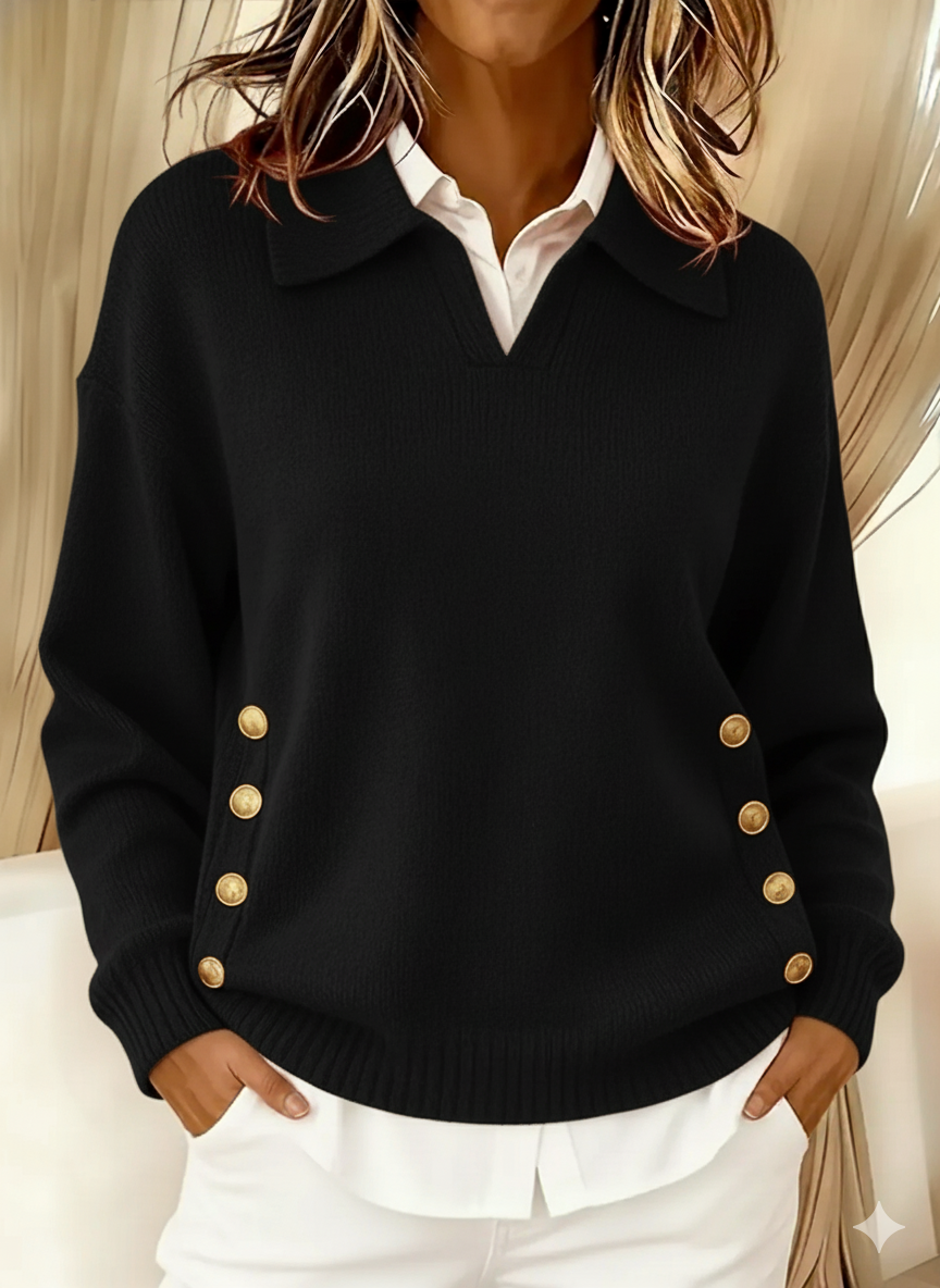 VIOLETTA™ | MAGLIONE CON SCOLLO A V E COLLETTO