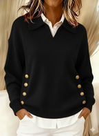 Rita | Maglione con scollo a V e colletto