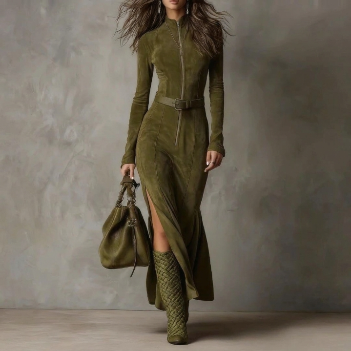 Ilenia – Abito lungo vintage con cintura