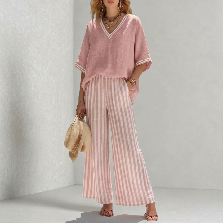 Amalia - Completo a Righe Elegante e Casual