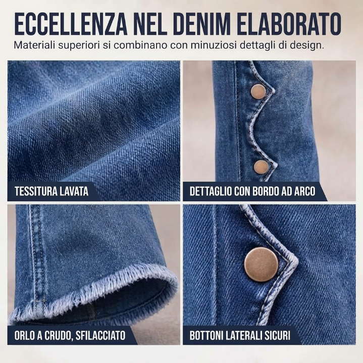 Giulia – Jeans a vita alta con bottoni laterali