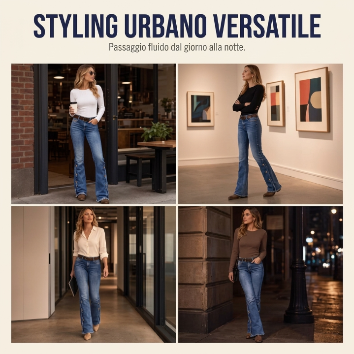 Giulia – Jeans a vita alta con bottoni laterali