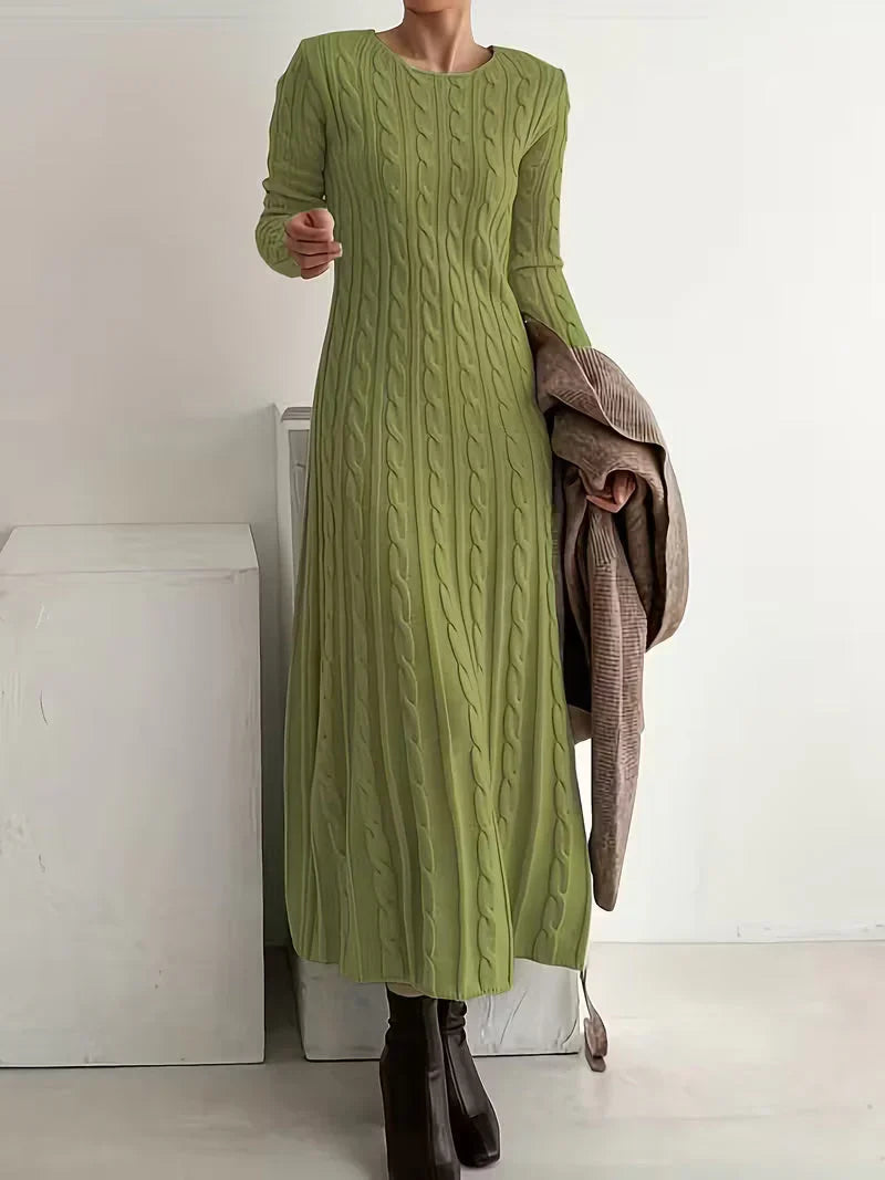 Jimena - Elegante abito lungo in maglia a trecce