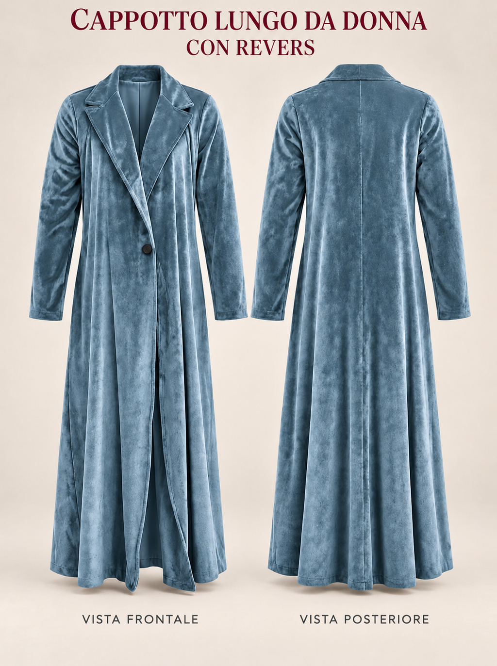 Beatrice | Cappotto lungo aperto in velluto
