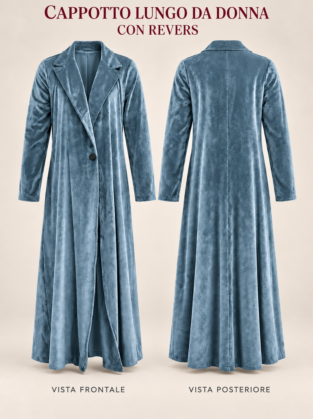 Beatrice | Cappotto lungo aperto in velluto