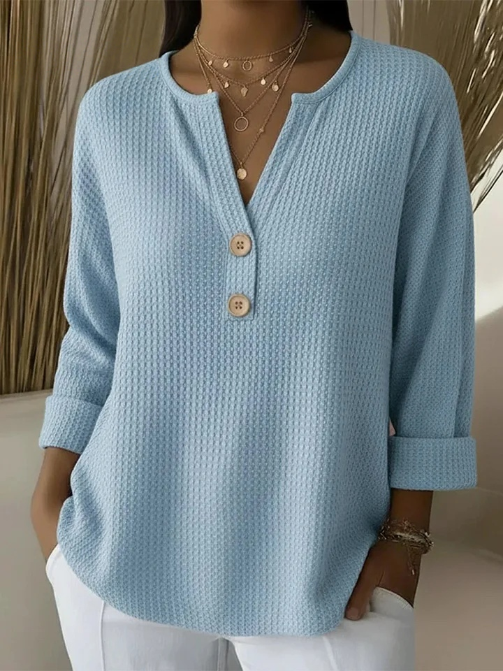 LUCINDA™ | MAGLIA HENLEY CON BOTTONI