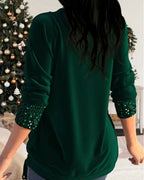 Aurora - Blusa a maniche lunghe con paillettes