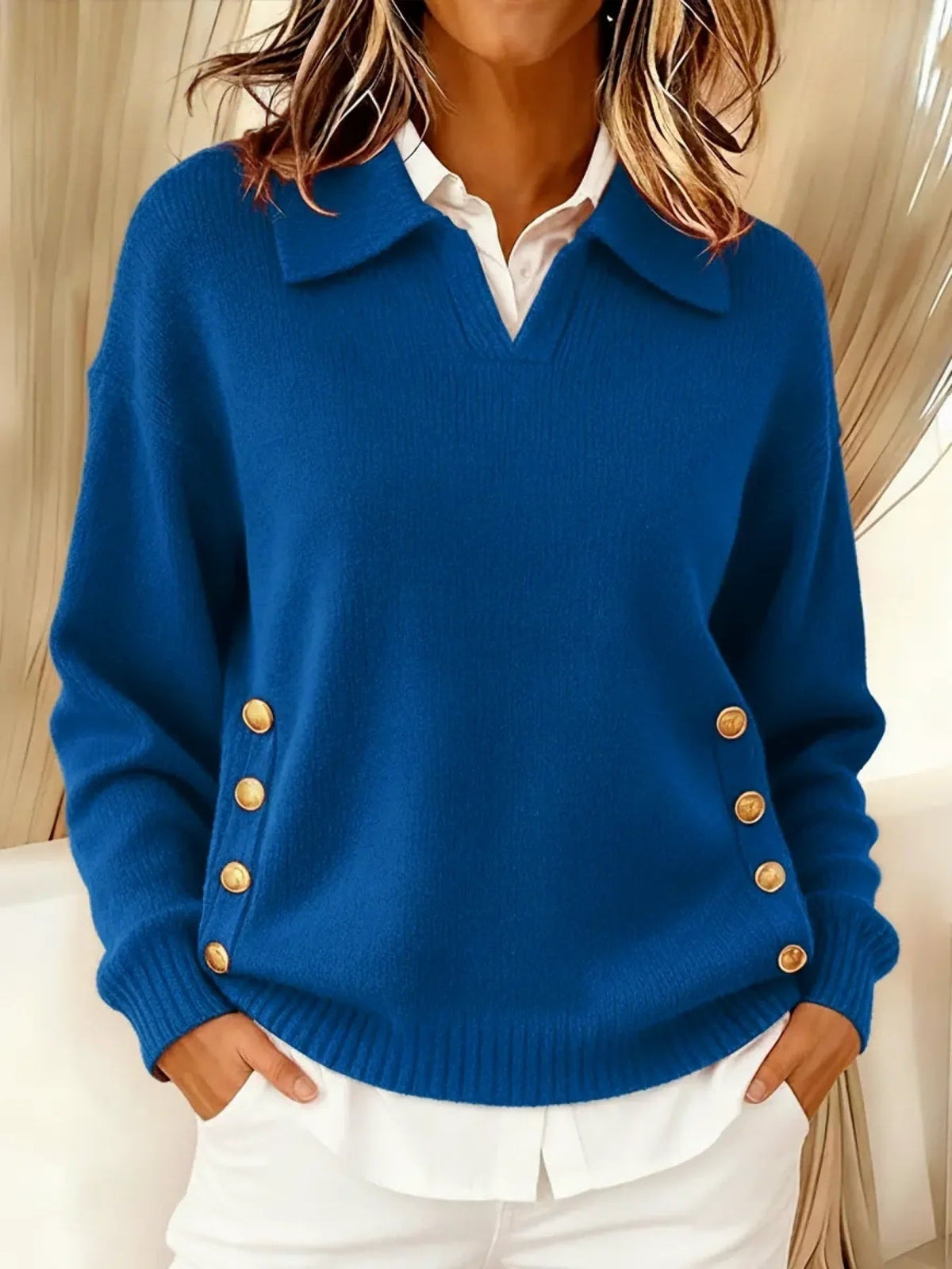VIOLETTA™ | MAGLIONE CON SCOLLO A V E COLLETTO