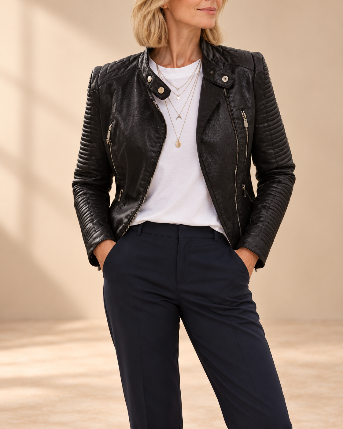Liliana | Giacca stile motociclista con zip