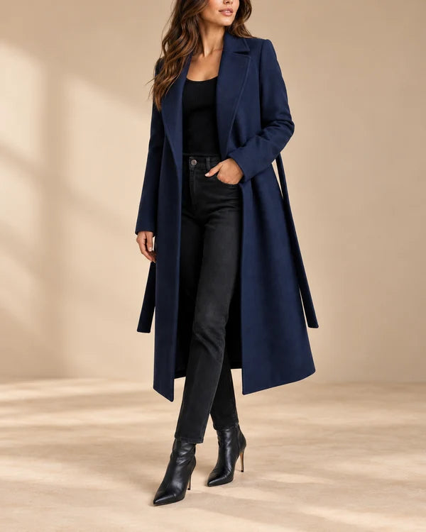 Giuseppina | Cappotto lungo con revers e cintura