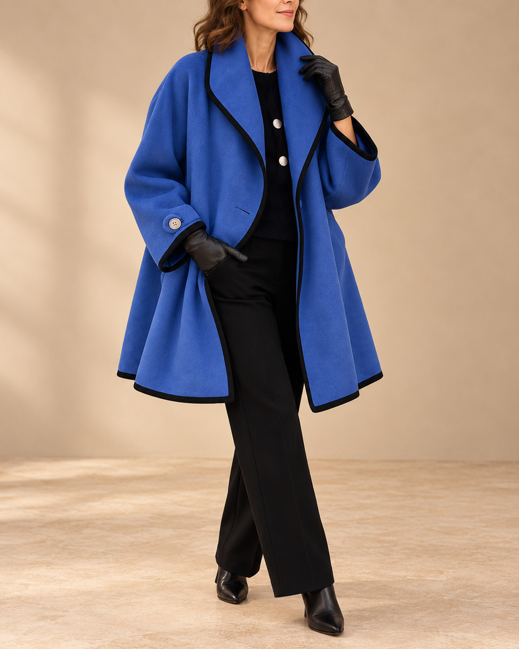 Flora | Cappotto oversize con bordi a contrasto