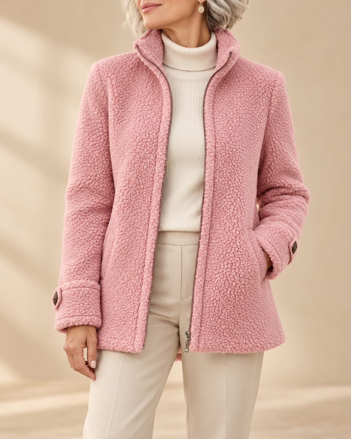Giuditta | Giacca confortevole con collo alto e zip integrale