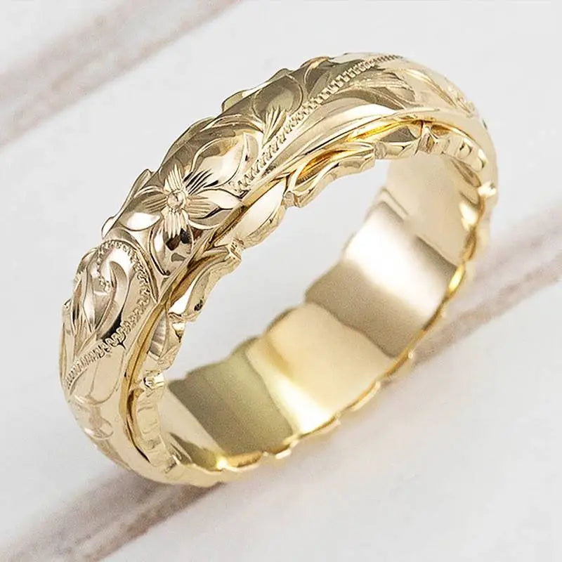 Antonia – Anello dorato «Fiore antico»