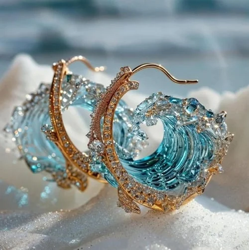 Susanna – Orecchini a forma di onde del mare