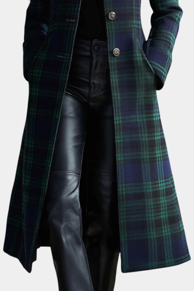 Rebecca | Cappotto midi avvitato a quadri