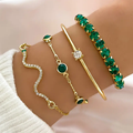Aurora – Set di bracciali vintage con zircone verde