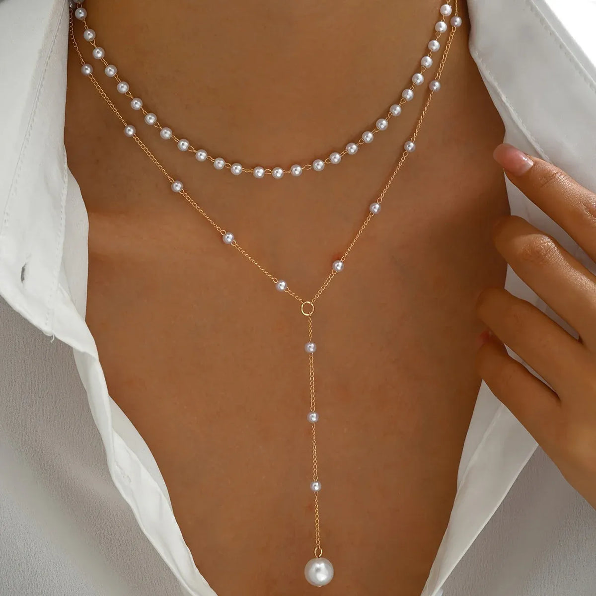 Collana di perle a strati