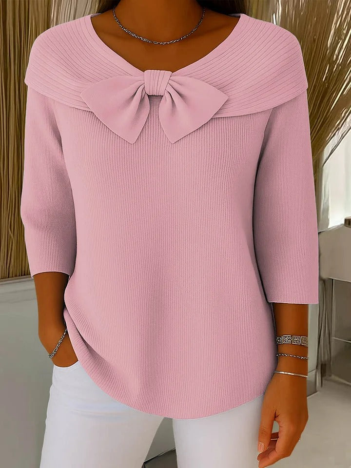 TIZIANA™ | MAGLIONE CON FIOCCO E GIROCOLLO