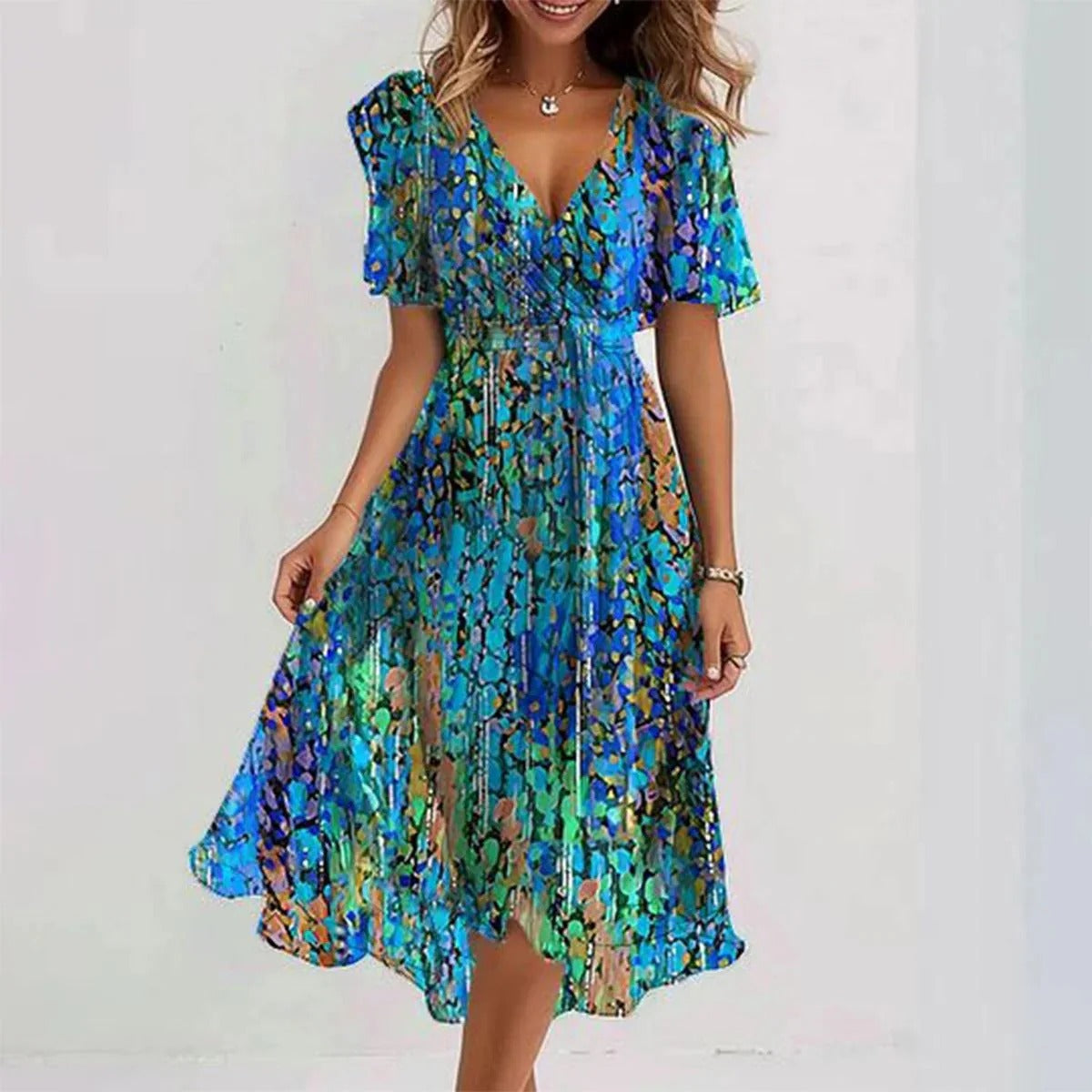 Fiona - Vestito midi speciale a maniche corte