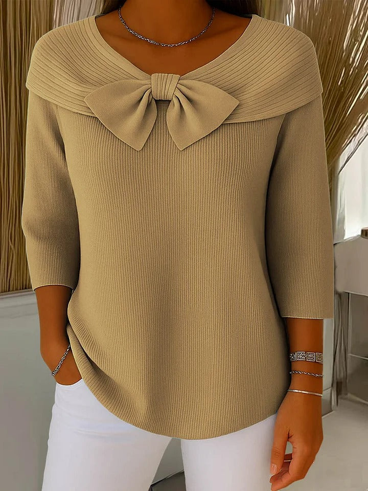 TIZIANA™ | MAGLIONE CON FIOCCO E GIROCOLLO