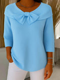 TIZIANA™ | MAGLIONE CON FIOCCO E GIROCOLLO
