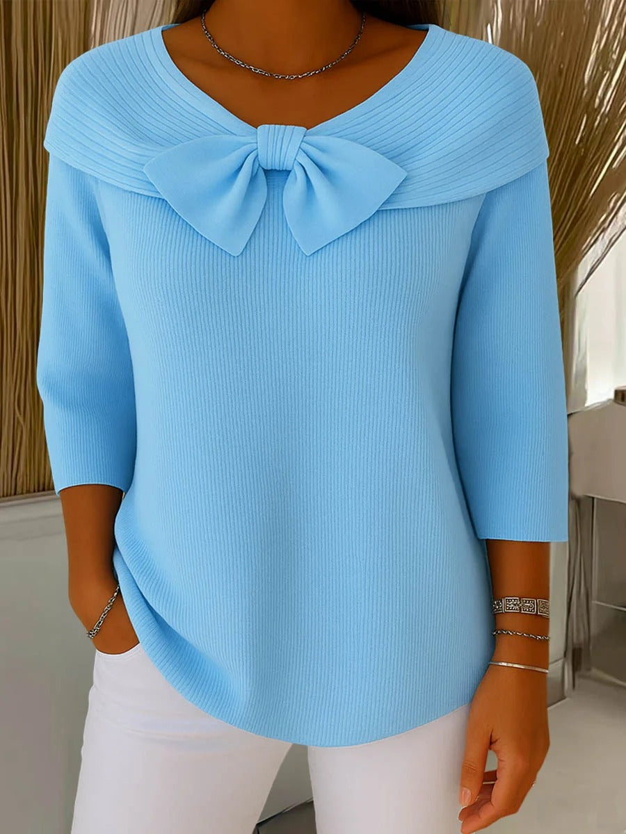 TIZIANA™ | MAGLIONE CON FIOCCO E GIROCOLLO