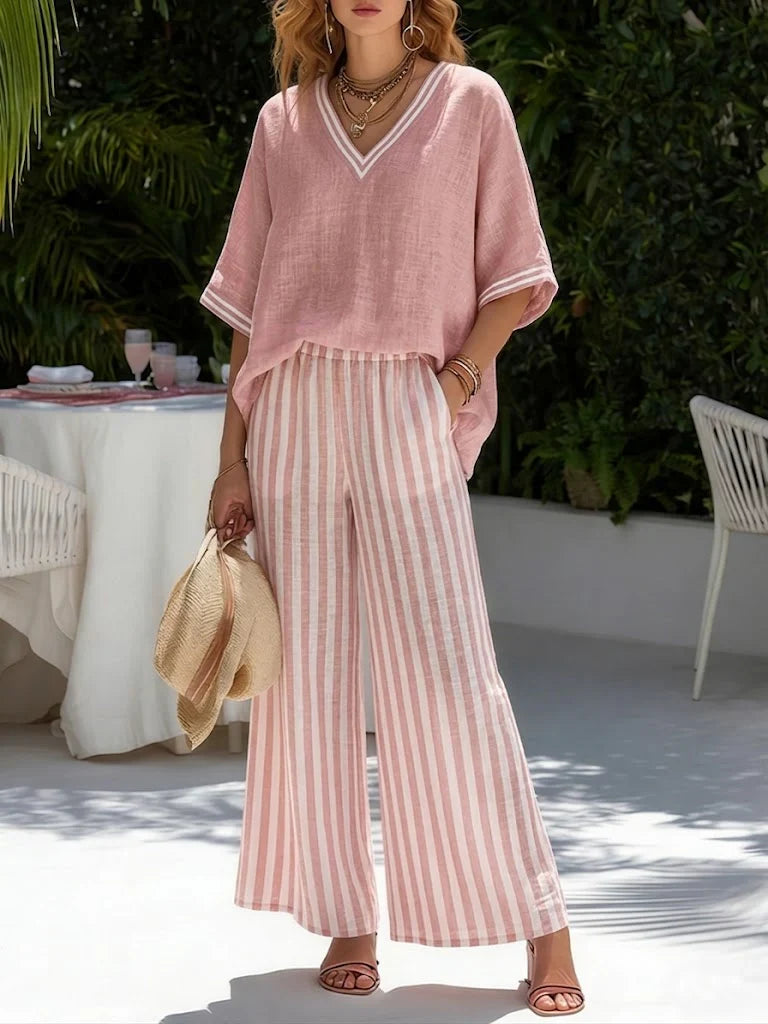 Amalia - Completo a Righe Elegante e Casual