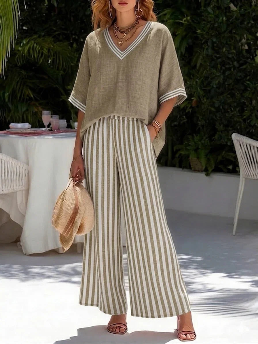 Amalia - Completo a Righe Elegante e Casual