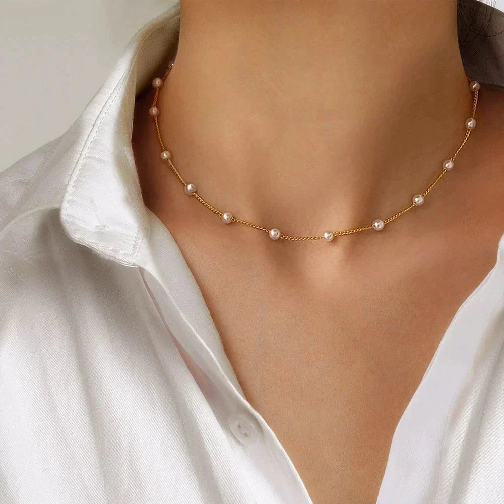 Lustra - Collana con Perle d'Oro