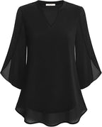 Claudia – Blusa in chiffon con scollo a V