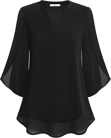 Claudia – Blusa in chiffon con scollo a V