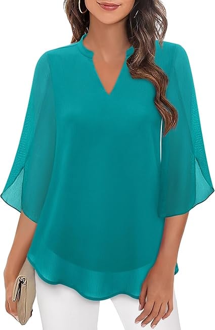 Claudia – Blusa in chiffon con scollo a V