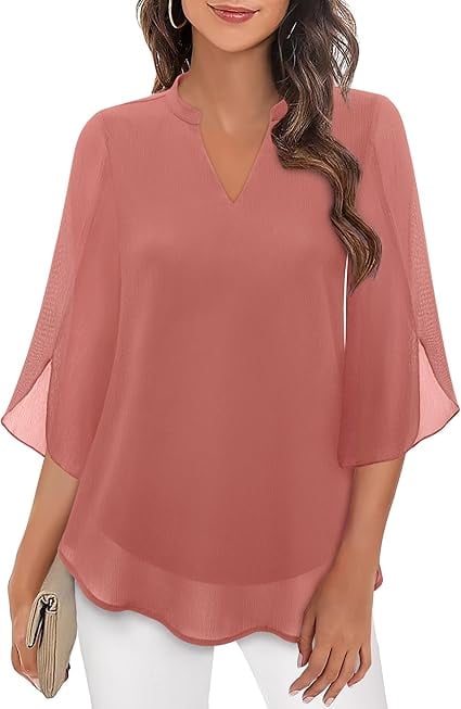 Claudia – Blusa in chiffon con scollo a V