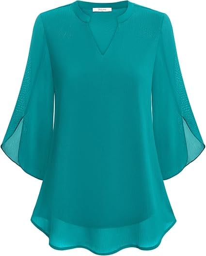 Claudia – Blusa in chiffon con scollo a V