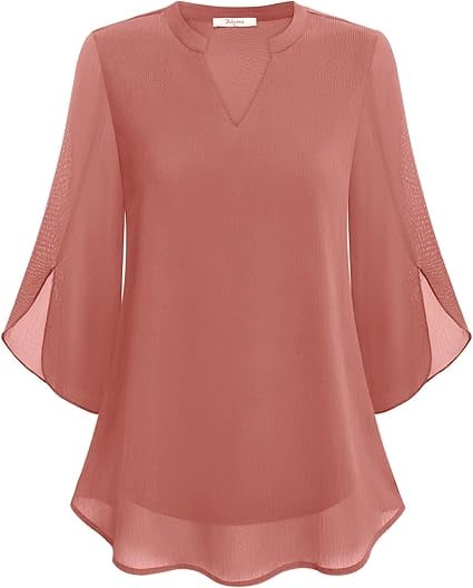 Claudia – Blusa in chiffon con scollo a V