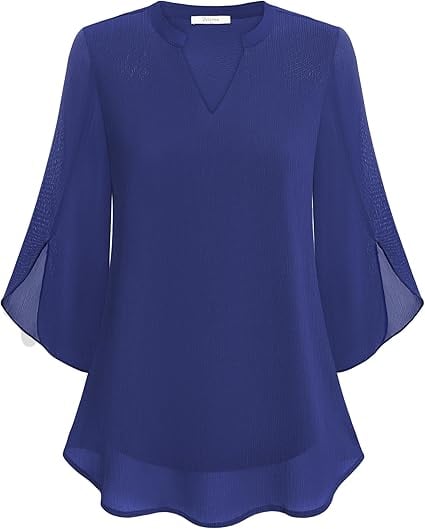 Claudia – Blusa in chiffon con scollo a V