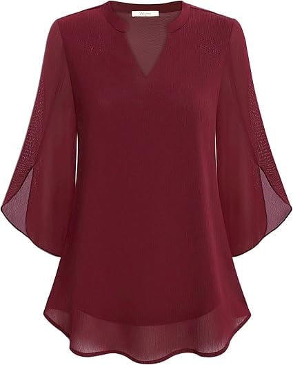 Claudia – Blusa in chiffon con scollo a V