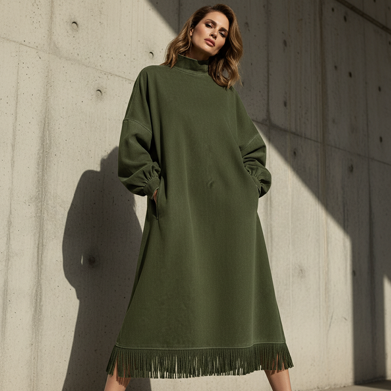 Teresa – Abito fluido in suede sintetico