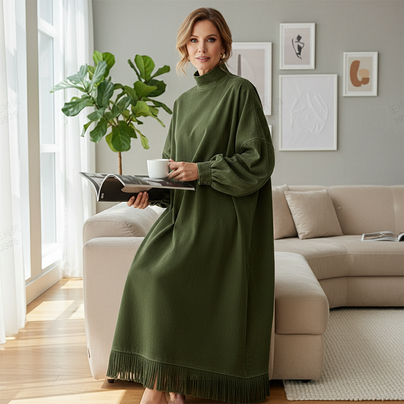 Teresa – Abito fluido in suede sintetico