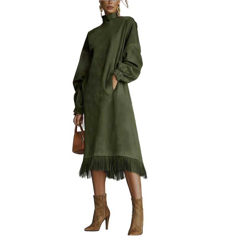 Teresa – Abito fluido in suede sintetico