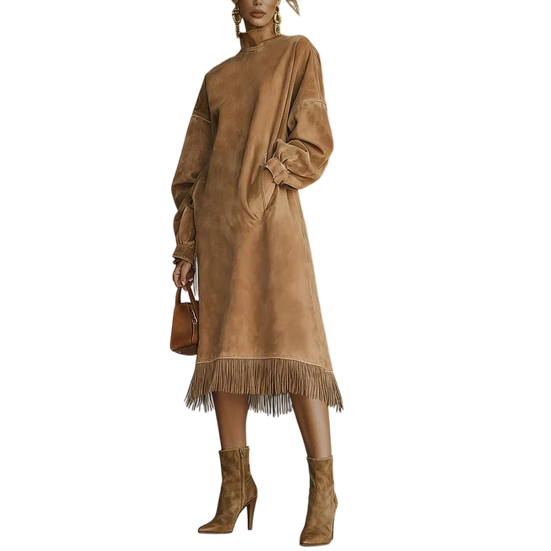 Teresa – Abito fluido in suede sintetico