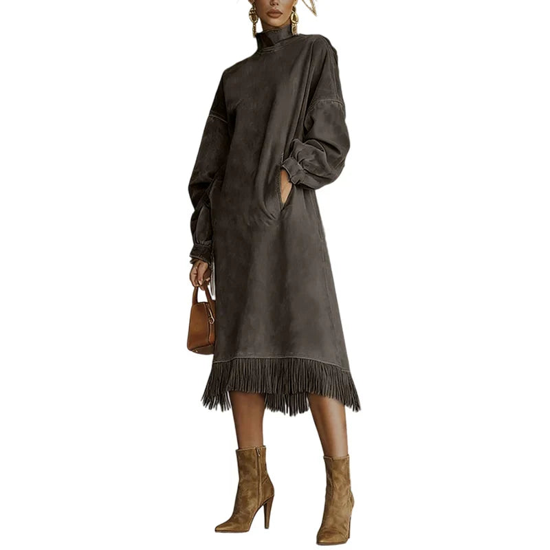 Teresa – Abito fluido in suede sintetico