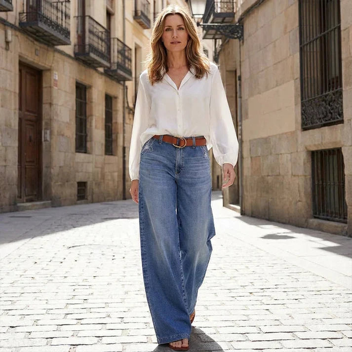 Paula – Jeans a vita alta e gamba larga