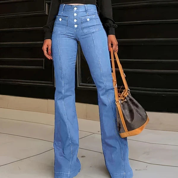 Nadia - Jeans a vita alta con taglio svasato