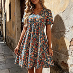 Bea - Vestito estivo floreale con scollo a V