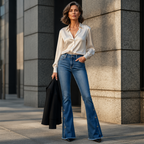 Giulia – Jeans a vita alta con bottoni laterali
