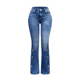 Giulia – Jeans a vita alta con bottoni laterali